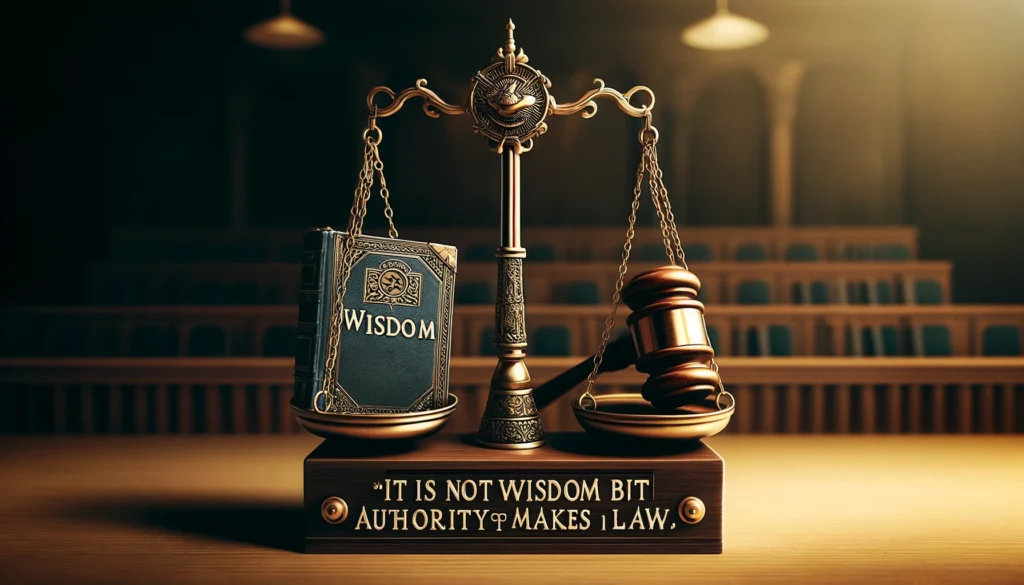 It Is Not Wisdom But Authority that Makes a Law. T – Tymoff